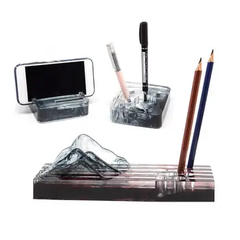 

New Multi-function Storage Box Mobile Phone Holder Pen Holder Silicone Mould Epoxy Resin Decorative Craft DIY Molds