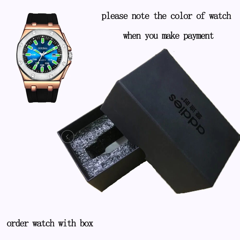 Addies часы мужские s мужские наручные часы холодные светящиеся 30 м водонепроницаемые часы черный резиновый ремешок повседневные деловые наручные часы
