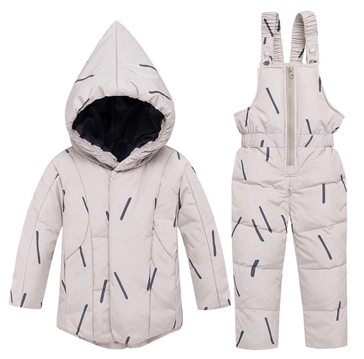 Dollplus/Коллекция года, зимний комплект с пуховой курткой для мальчиков и девочек, утепленное пальто, комплект из 2 предметов, Детские теплые лыжные костюмы для улицы, одежда для детей