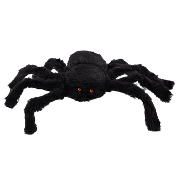 

New 30cm Black Spider Plush Puppet Toy / Halloween Decor