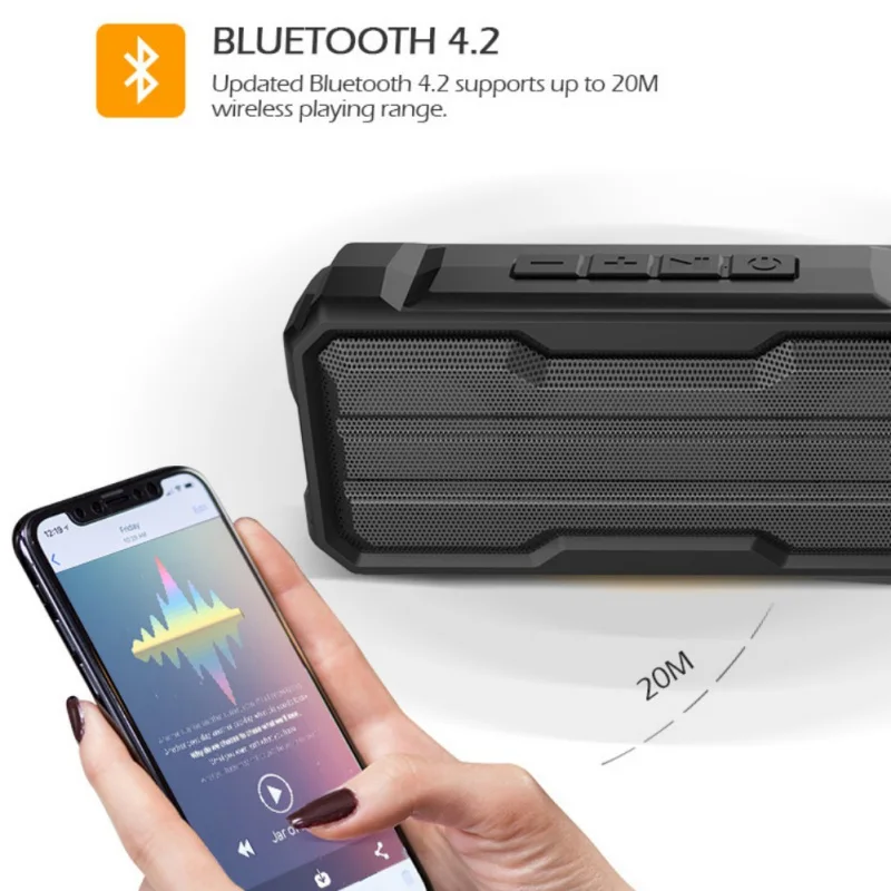 Музыкальный динамик для Bluetooth, Мини Портативный IPX4 водонепроницаемый открытый беспроводной звуковой ящик
