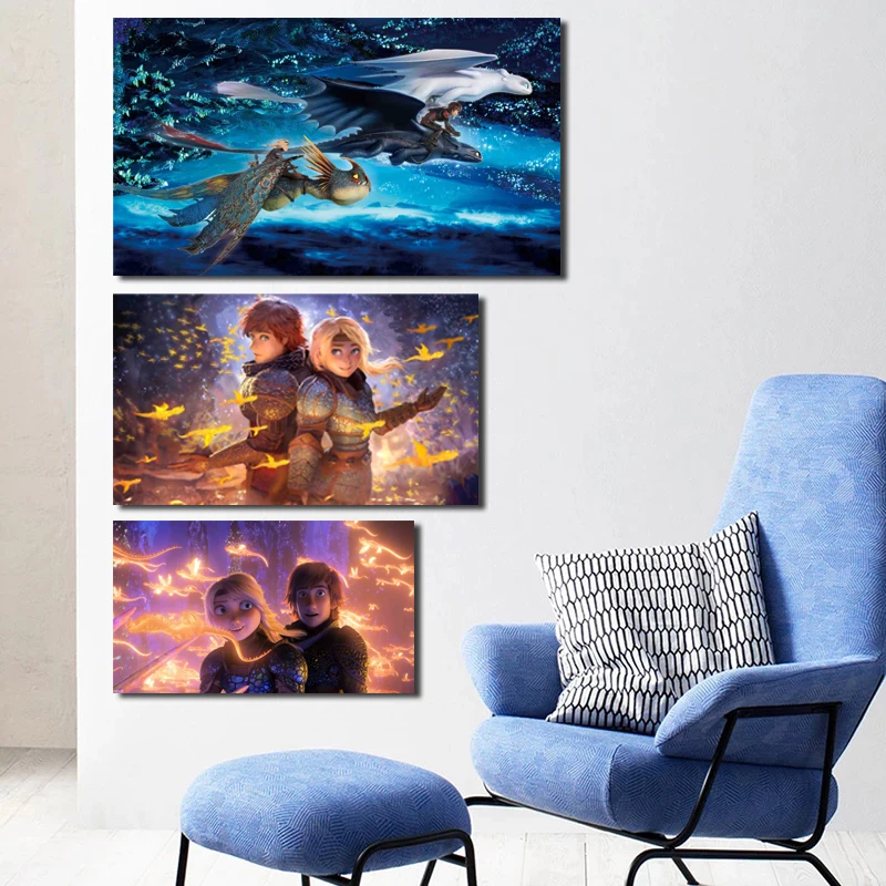 Фильм поезд Дракон 3 Аниме Обои Стены Искусство Холст Плакаты печать картина