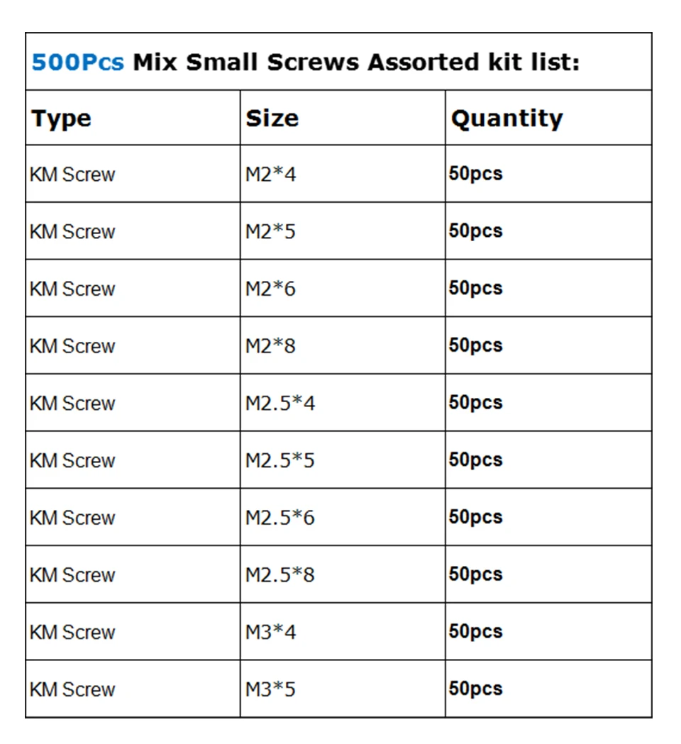 M2 M3 Screw Set KM2 Machine Laptop Screw Flat Head Phillips Drive Accessories