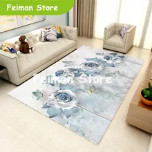 Китайский стиль цветок искусство гостиная ковер спальня Противоскользящий большой напольный коврик дети кухонные ковры коврики