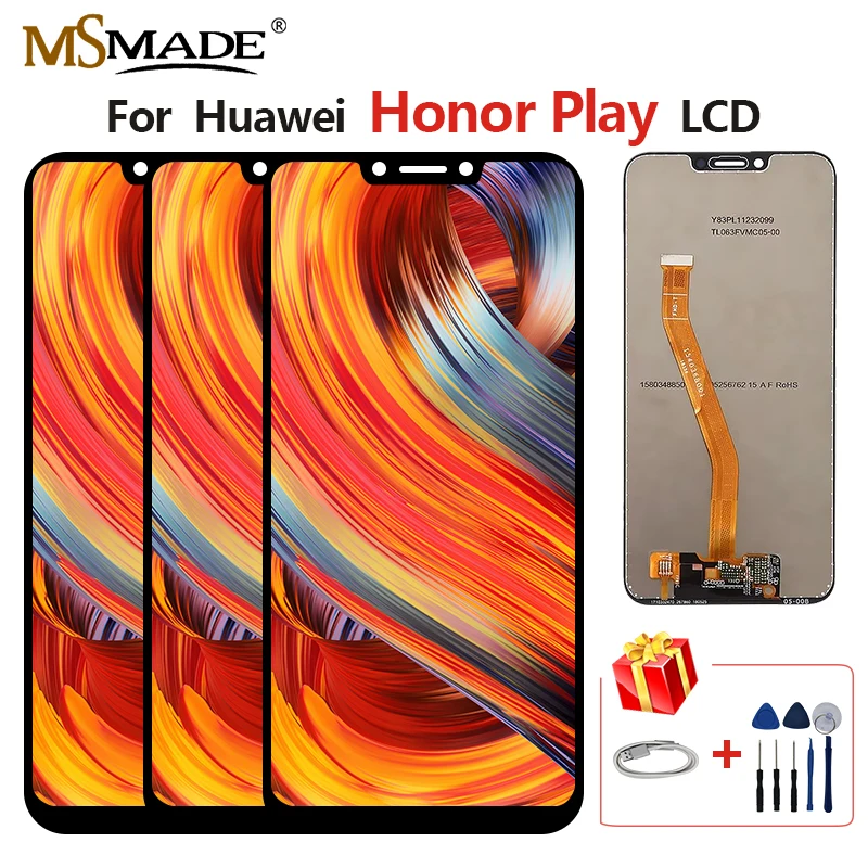 ЖК-дисплей для huawei Honor Play COR-L29 COR-AL00 COR-TL10 ЖК-дисплей Сенсорный экран Дисплей планшета Ассамблеи Запчасти с рамкой