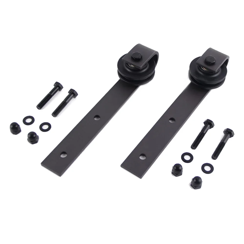 

2pcs Sliding Barn Wood Door Hardware Track Closer Set Modern Antique Style