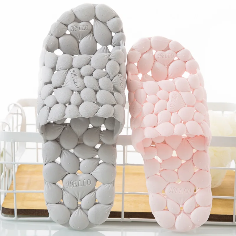 

Summer Men's Slippers PVC Blowing Bathroom Home Indoor Couple Non-slip Leaking Sandals and Slippers Men