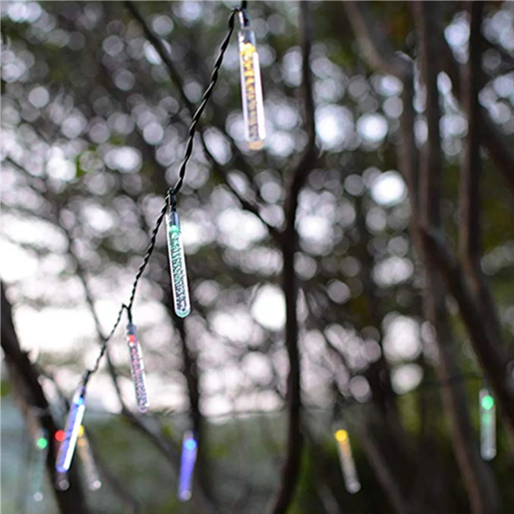 30LED Хрустальный Ледяной Конус, солнечный Сказочный светильник, уличный водонепроницаемый светильник для сада, свадьбы, рождественской вечеринки, декор елки, струнный светильник