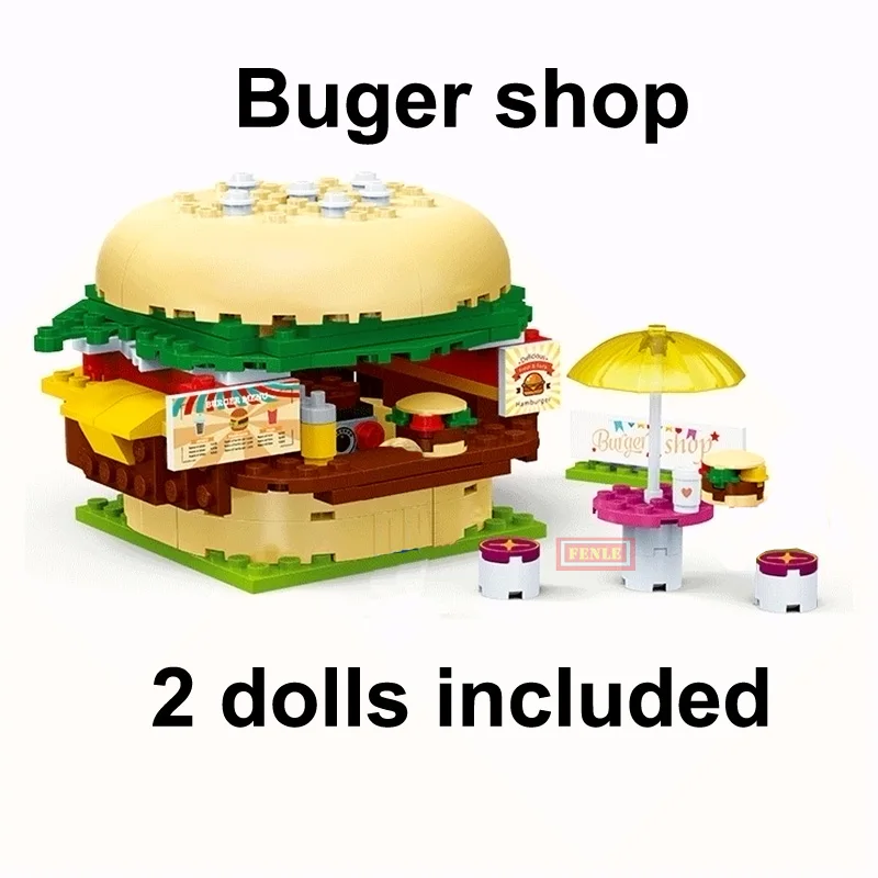176pcs City Girls compatible Friends amusement park Burger Shop assembled Building Blocks bricks Sets Kids Toys Children Gifts | Игрушки и