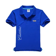 Новая мужская рубашка поло с логотипом Cadillac, Высококачественная Мужская хлопковая рубашка с коротким рукавом, брендовые майки