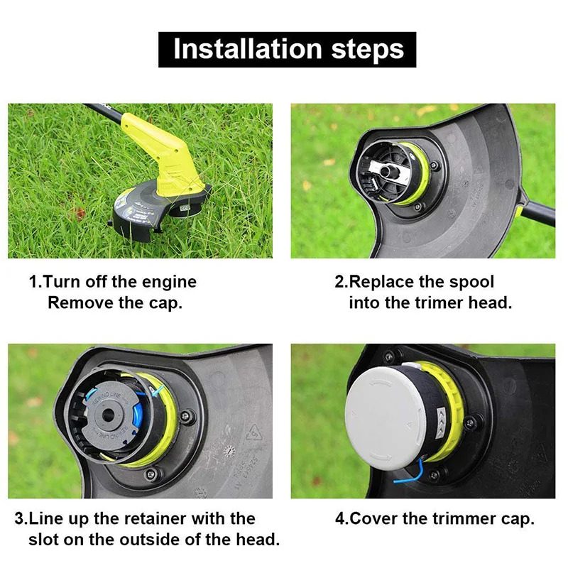 Замена струнного триммера для Ryobi One Plus AC14RL3A 18 в 24 в 40 в 11 футов 0,065 дюйма автоматическая подача Беспроводная Пожиратель катушки линии wi