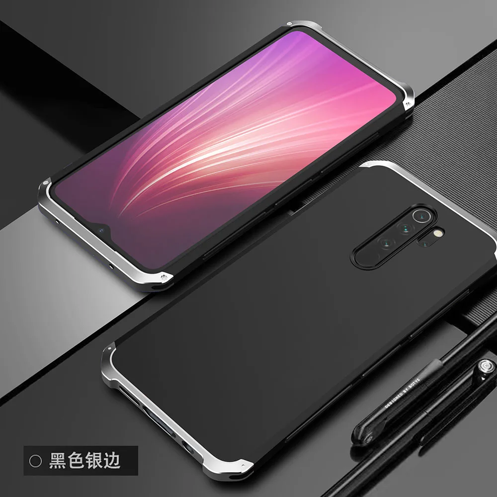 Чехол для Xiaomi Redmi Note 8 Pro алюминиевая металлическая рамка твердый пластиковый чехол на заднюю панель для Xiaomi Redmi Note 8 Pro Fundas идеальное ощущение - Цвет: Серый