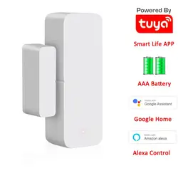 Tuya – capteur de porte/fenêtre intelligent sans fil, wi fi, DC3V, détecteur magnétique, pour Alexa et Google Home 