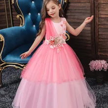 Детские платья для девочек; платье для девочек; милое платье принцессы с цветочным рисунком для девочек; платье подружки невесты; платье для торжеств; платье для дня рождения; платье для свадьбы