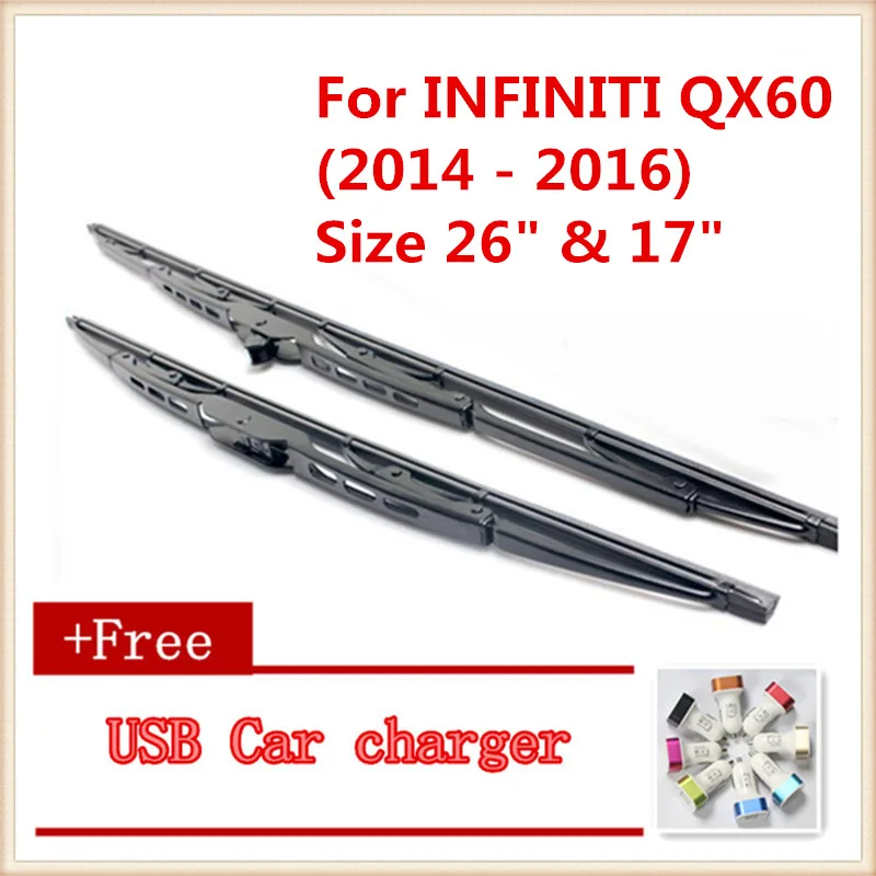 2pcs/lot Car windshield wiper Blade For INFINITI QX60 (2014 2016),Size