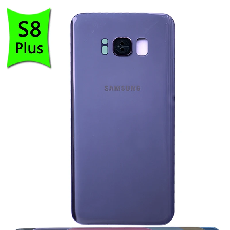 Для samsung Galaxy S8 Plus G950 G955 задняя крышка батарейного отсека стеклянный корпус для S8P S8 задняя крышка батарейного отсека - Цвет: S8 Plus Purple Lens