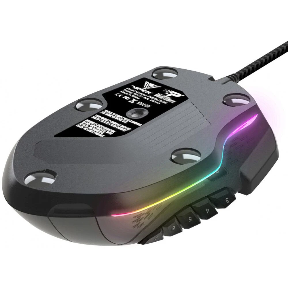 Мышь Patriot Viper V570 Blackout Edition PV570LUXWAK лазерная, 12000 dpi, подсветка RGB цвет: черный