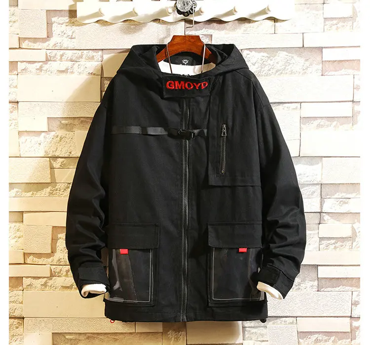 New Fashion Autumn Cotton Hooded Jackets Men Casual Coats Nice Hip Hop Streetwear Male Jacket Solid Color Jacket Coat Outwear