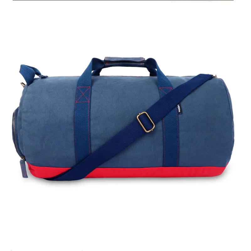 

Solid Color Canvas Bag Men's Travel Bag Large Capacity Casual Fashion Contrasting Color Cross-body Sports Luggage