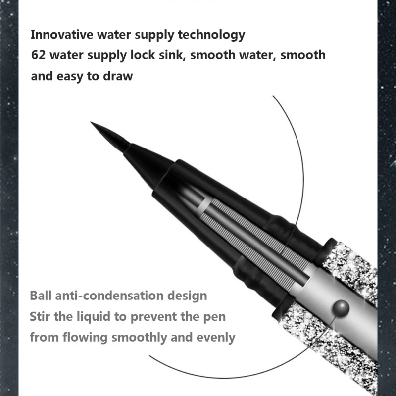 Серебряная Звезда реки Черная Подводка для глаз быстросохнущая водостойкая стойкая жидкая подводка для глаз Гладкий инструмент для макияжа