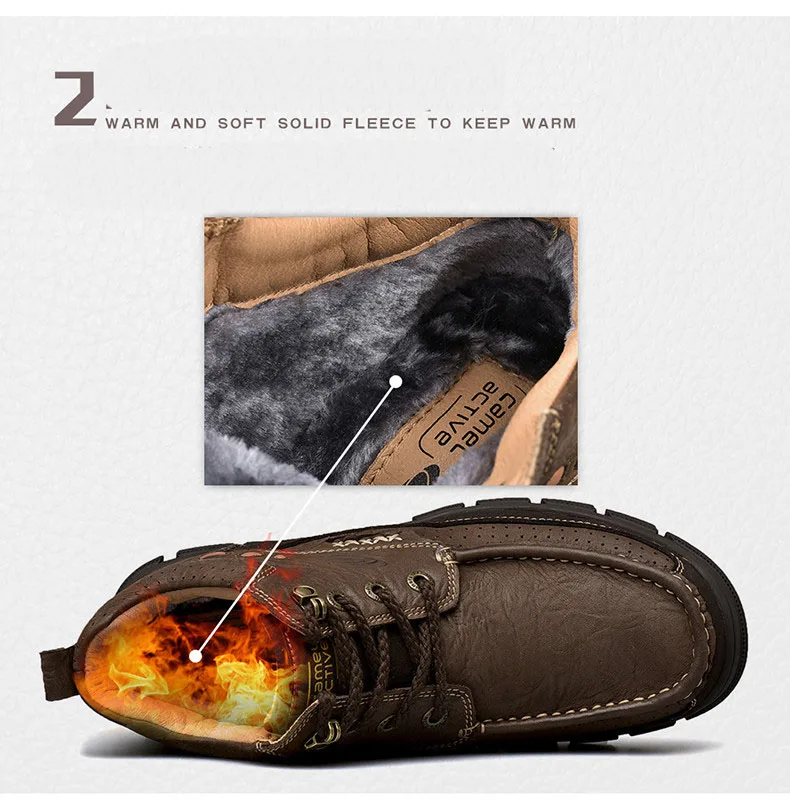 Camel Active New men boots Fashion first layer of leather men's boots, high-quality tooling boots man, botas hombre