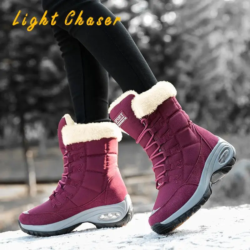 

Snow Boots Women's Winter Women's Large Size Plus Velvet Cotton Shoes Women's Short Tube Snow Shoes Thick-soled Women's Boots