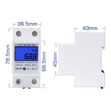 

Din Rail Single Phase Digital Energy Meter Reset Zero KWh Voltage Current Power Consumption Counter Electric Wattmeter 230V AC