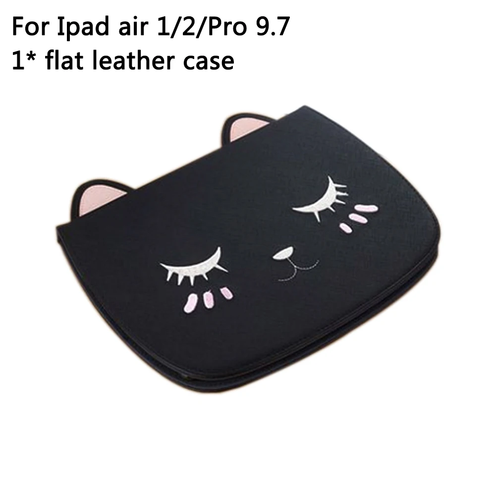 

Creative And Durable Explosion Ipad Air 1/2/Pro 9.7/ New Ipad 2017/2018 Cute Cat Face Flat Leather Case