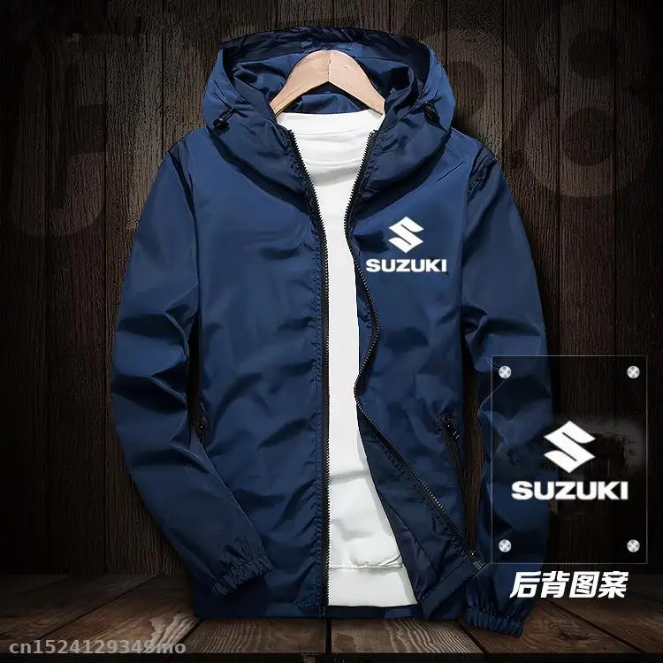

Motorcycle Factory Racing Jacket for suzuki Windproof Jacket Mobike Riding Hooded Suit Windbreaker Racing Suit