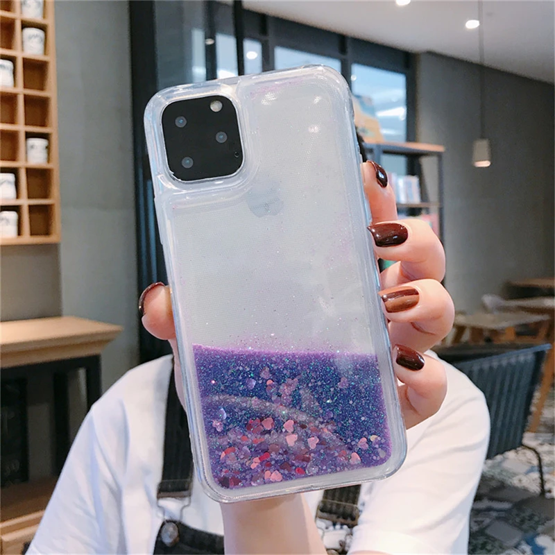 iphone 7 case Liquid Quicksand Case For iPhone 12 mini 11 Pro X Xs Max XR 7 8 6 6s Plus Max SE 5 5s Flowing Glitter Star Soft Silicone Cover iphone 7 plus case