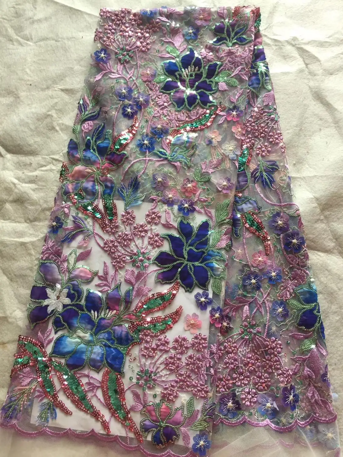 Французская Кружевная Ткань 5yds/pce смешанный цвет блестки вышивка ажурная ткань для женщин роскошное эксклюзивное коктейльное платье высокого качества - Цвет: 5