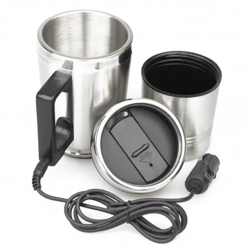 300 мл 12 В Автомобильная нагревательная чашка из нержавеющей стали, автоматический водонагреватель, чайник для путешествий, кофе, чая, кружка с подогревом, мотор, прикуриватель