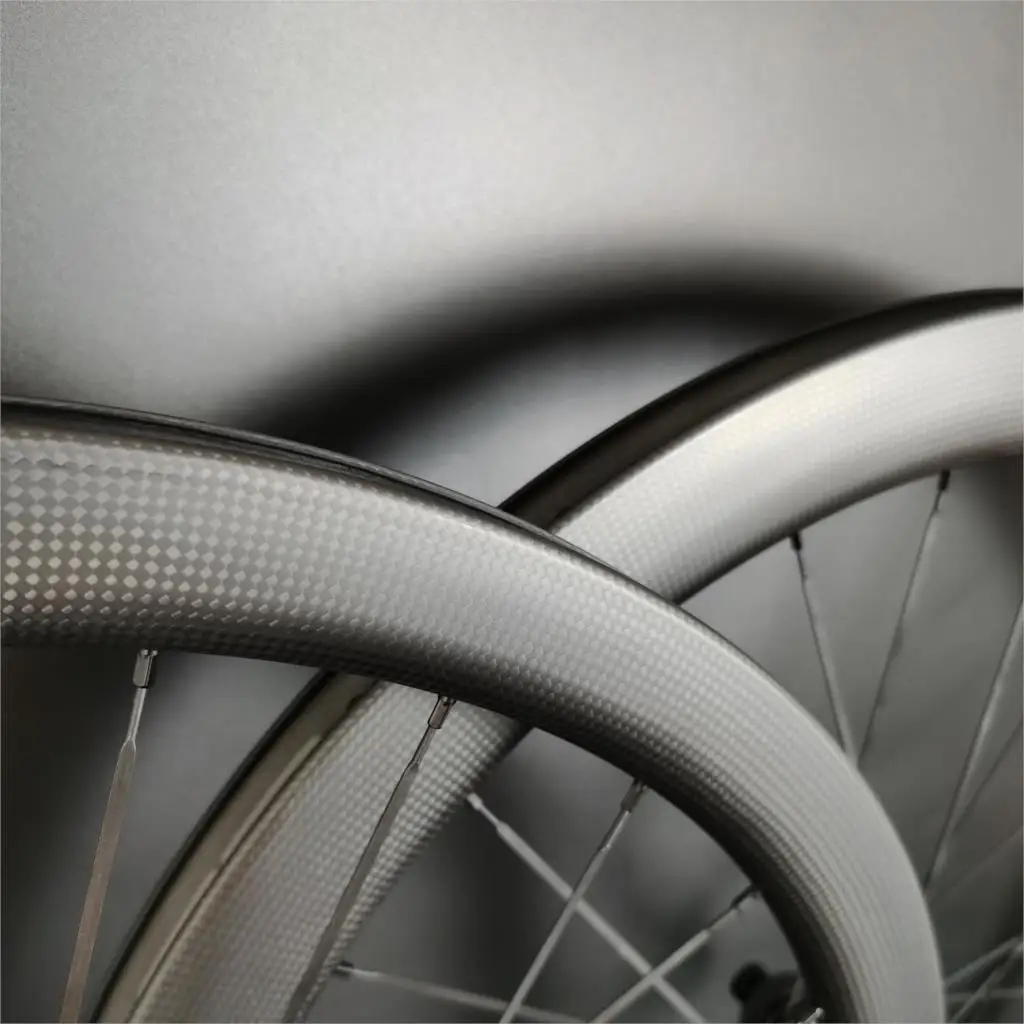 700C Road disc brake carbon wheels front 38mm rear 50mm depth 25mm width clincher/tubular carbon wheelset with 3k matte finish