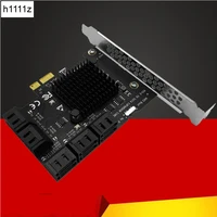 Chia Mining Riser 10 Port SATA 3.0 to PCIe Expansion Card PCI Express SATA Adapter SATA3 6G Converter with Heat Sink for Windows