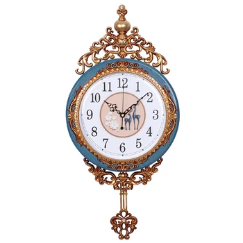 

Nordic Large Luxury Wall Clock Retro Gold Swing Clocks Wall Home Decor Creative Living Room Watch Reloj Home Decoration