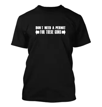 

Don't Need Permit For Guns #219 - Men's T-Shirt - Funny Humor Comedy Gym Muscle