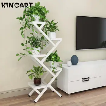 

Living Room Flower Shelf Garden Flower Stand Indoor Metal Flower Rack Stand Living Room Balcony Plant Stand Wood Flower Pot Rack
