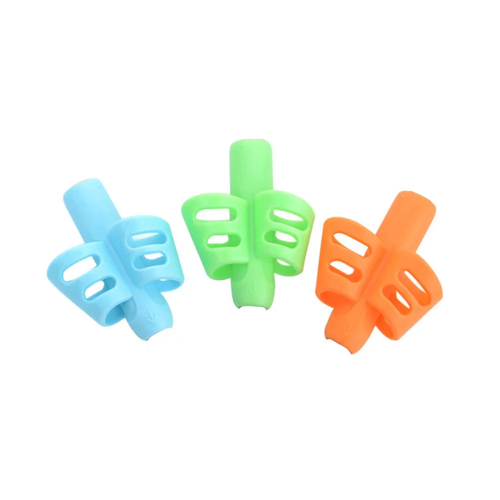 

Writing Aid Grip Soft Non-toxic Training Pencil Holder Ergonomic Silicone Posture Correction Grip Tools Two Finger Children