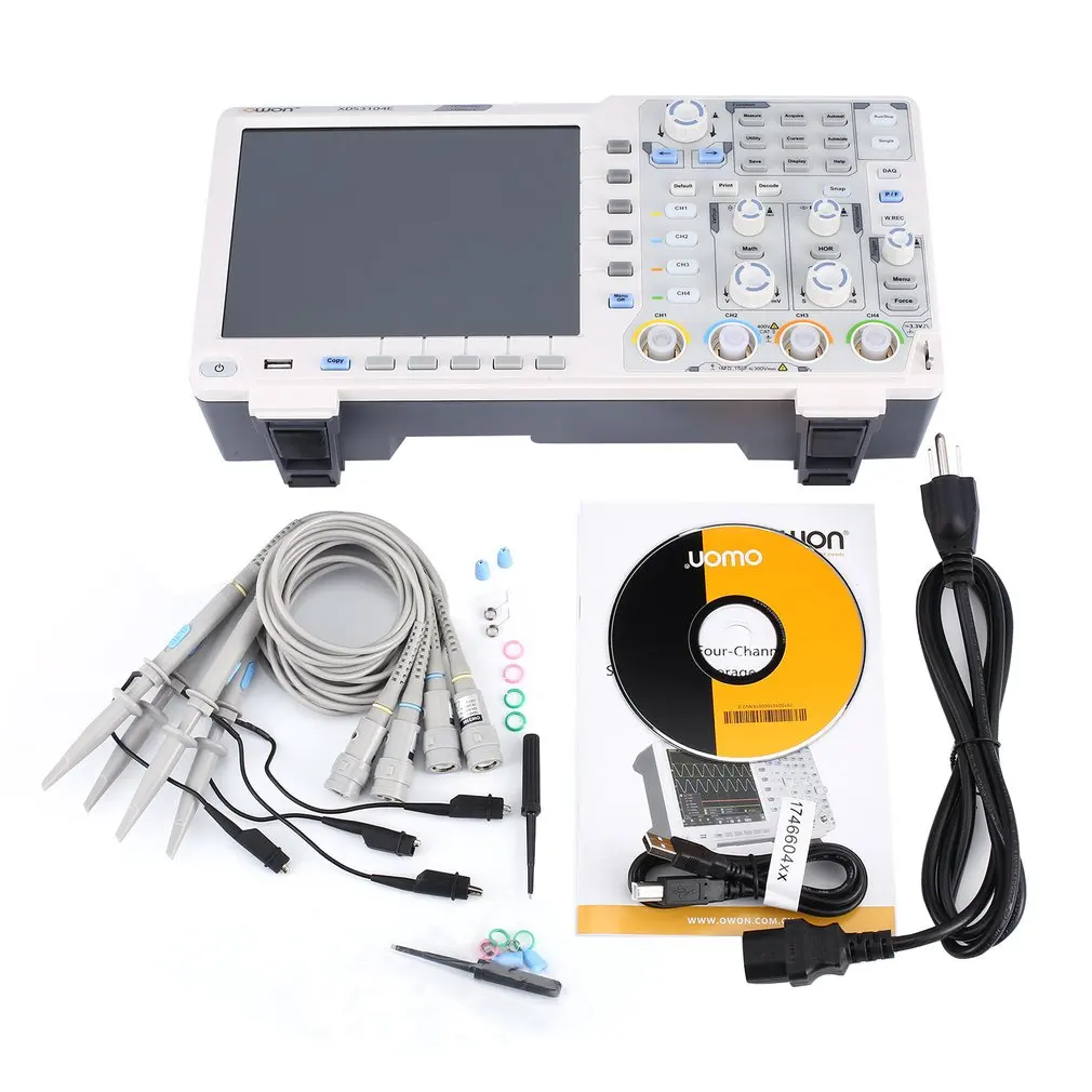 

OWON 4 Channel Deep Memory LCD Display Digital Storage Oscilloscope Scopemeter Scope Meter 100MHz 1GSa/s for US/EU/AU/UK/BR Plug