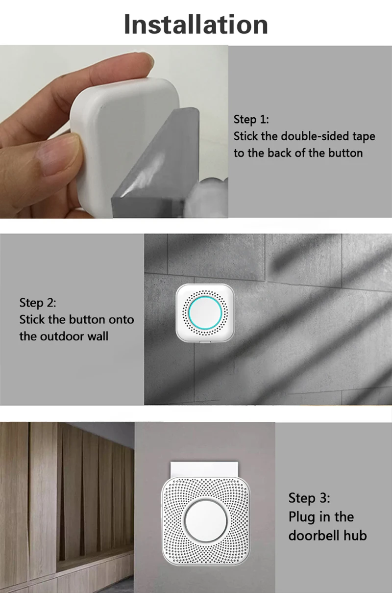 Wireless Doorbell Tuya App Intelligent Home Welcome Doorbell Waterproof Button LED Light 433MHz Security Alarm Smart Doorbell Wireless Doorbell Tuya App Intelligent Home Welcome Doorbell Waterproof Button LED Light 433MHz Security Alarm Smart Doorbell