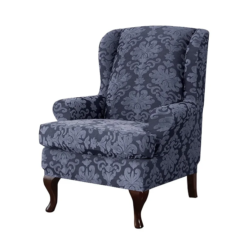 Жаккардовая ткань Wingback кресла крышка стрейч подлокотник чехлы для стульев
