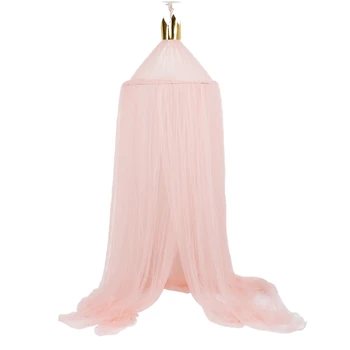 

Baby Bed Mosquito Net Kids Bedding Round e Hanging Bed Canopy Curtain Children Baby Room Decoration Crib Netting Tent,Pink