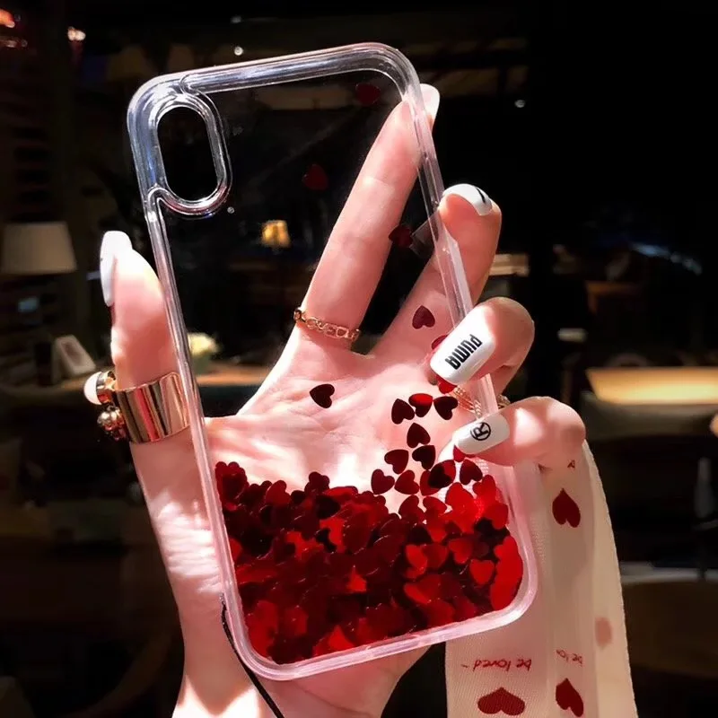 Abmos White shell sequin transparent flower phone case for iPhone 11 pro x xr xs max iphone 6 6s 7 8 Plus cover |