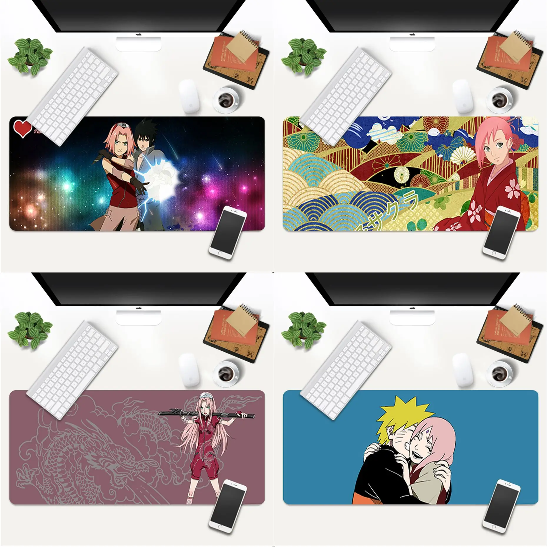 

Non Slip PC naruto sakura Anti-Slip Durable Rubber Computermats Gaming Mouse Pad Large Deak Mat 700x300mm for overwatch/cs go
