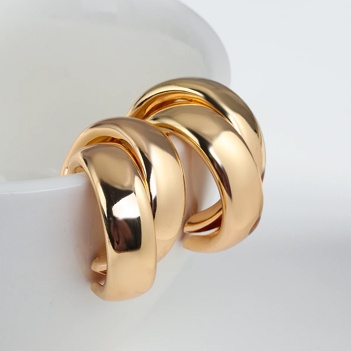 AENSOA-pendientes de aro geométricos para mujer, aretes redondos, Color dorado, Estilo Vintage, fiesta de boda, joyería 2022