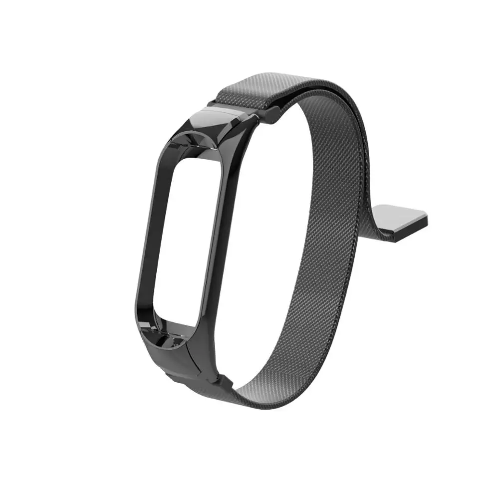 Black Ремешок для Xiaomi mi Band 3 браслет mi lanese ремешок на запястье металлический браслет miband ремешок из нержавеющей стали mi Band 3 браслет - Цвет ремешка: Black