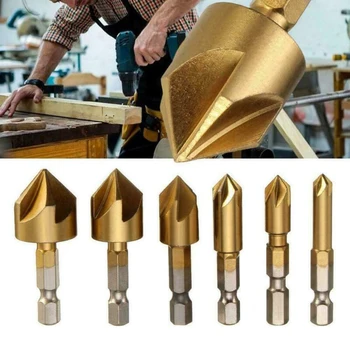 

6Pcs 1/4 6mm-19mm HSS Hex Shank Screwdriver Drill Bits Set Working Tool