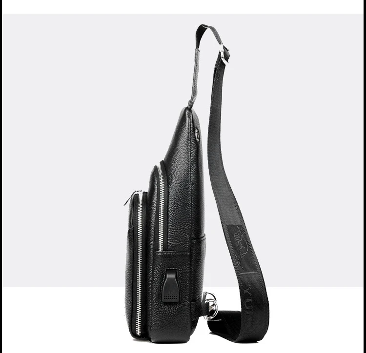 YUESKANGAROO, внешняя USB зарядка, мужские нагрудные сумки, кожаная нагрудная сумка, сумки через плечо для мужчин, повседневные дорожные сумки через плечо