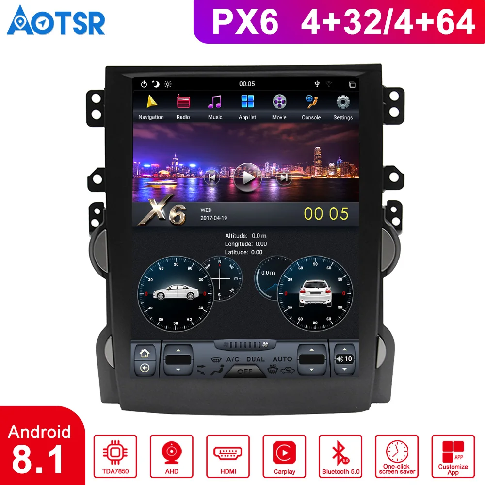 Px6 Android 8,1 4+ 64G Автомобильный dvd-плеер gps навигация для Chevrolet Malibu 2013- мультимедиа радио рекордер стереонаушники ips