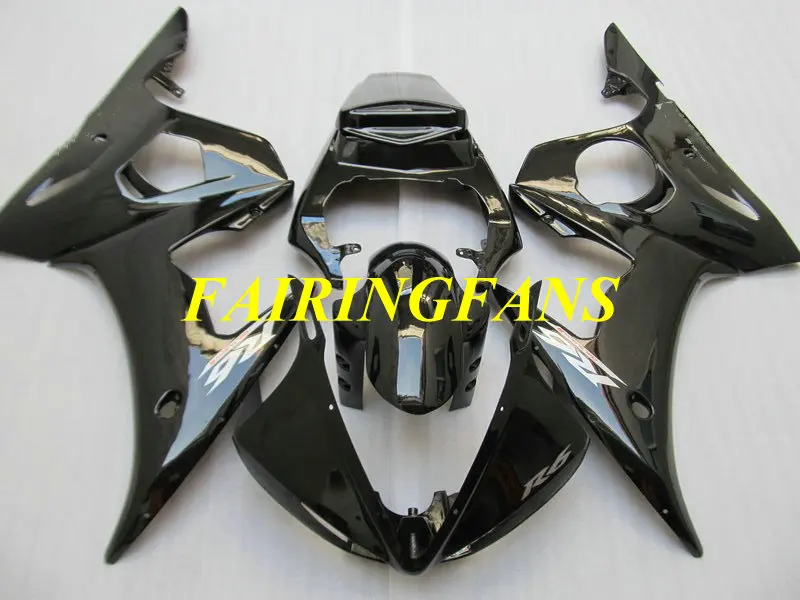 Мотоцикл обтекатель комплект для YAMAHA YZFR6 03 04 05 YZF R6 2003 2004 2005 YZF600 черный глянец Обтекатели кузова+ подарки YJ35
